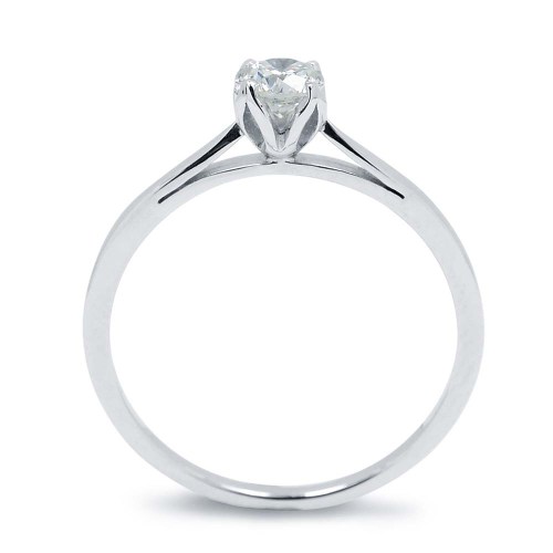 Gyémánt eljegyzési gyűrű - fehérarany, szirmos