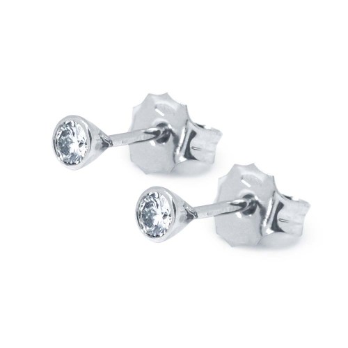 Gyémánt fülbevaló, fehérarany - 2,9-3,2mm
