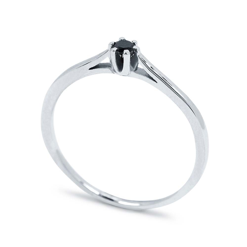 Fekete gyémánt eljegyzési gyűrű - 2,5mm