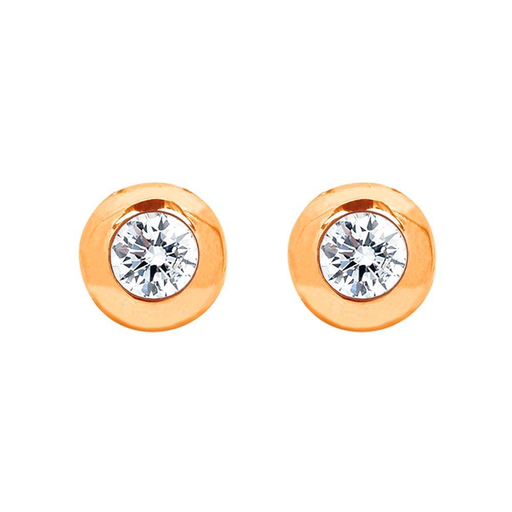 Gyémánt fülbevaló, rosegold - 0,1-0,14ct