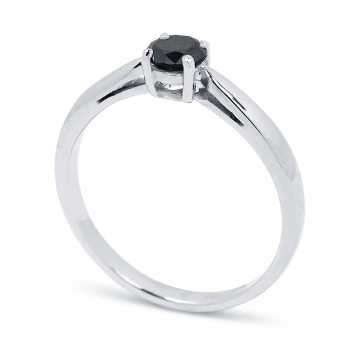 Fekete gyémánt eljegyzési gyűrű - 4-4,5mm