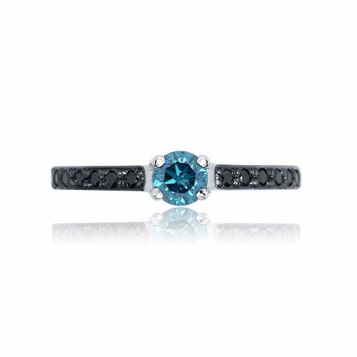 Briliáns eljegyzési gyűrű - 0,3-0,36ct kék gyémánt