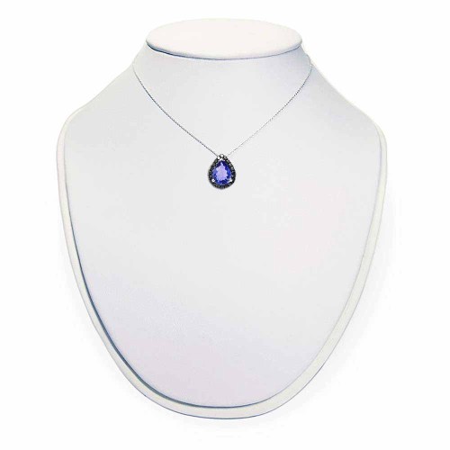 Fekete gyémántos tanzanit nyaklánc