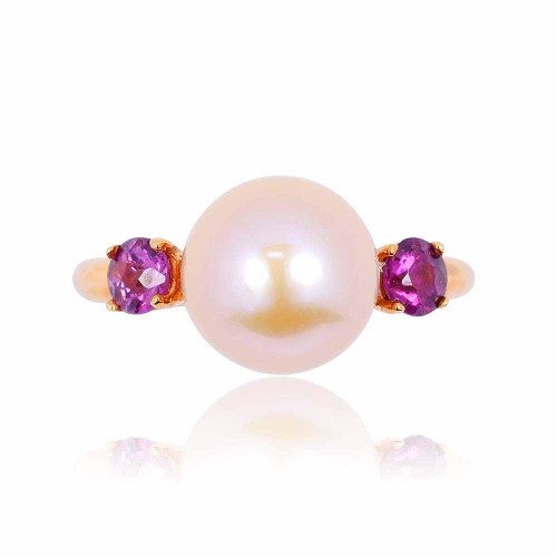 Rózsaszín gyöngy gyűrű