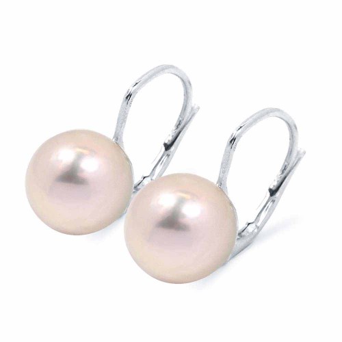 Gyöngy fülbevaló - rózsaszín - kapcsos