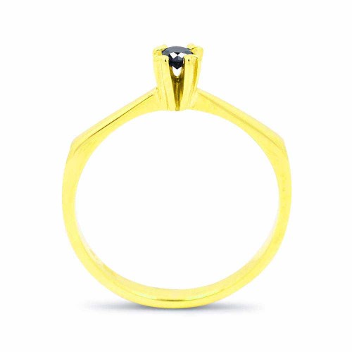 Fekete gyémánt eljegyzési gyűrű - 2,5mm - arany