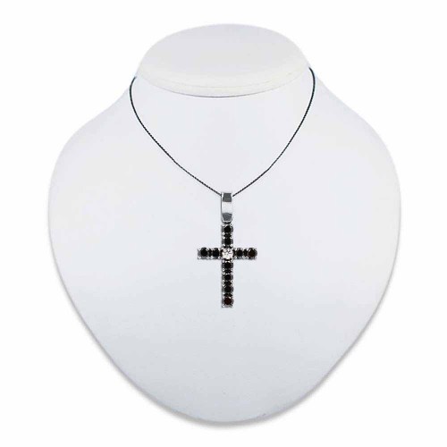 Fekete gyémánt kereszt medál