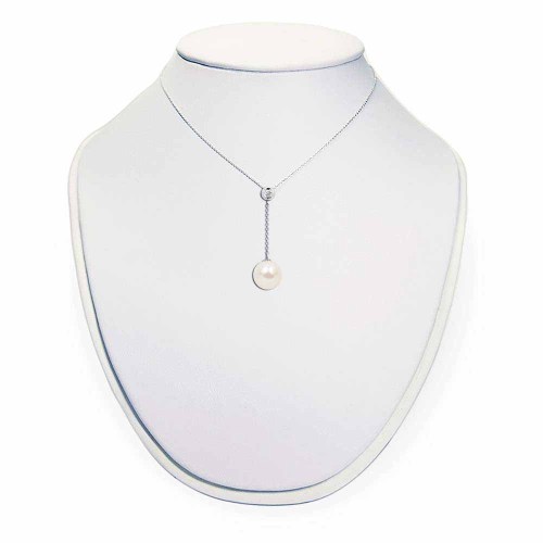 Sósvízi gyöngy lógós nyakék - gyémánttal