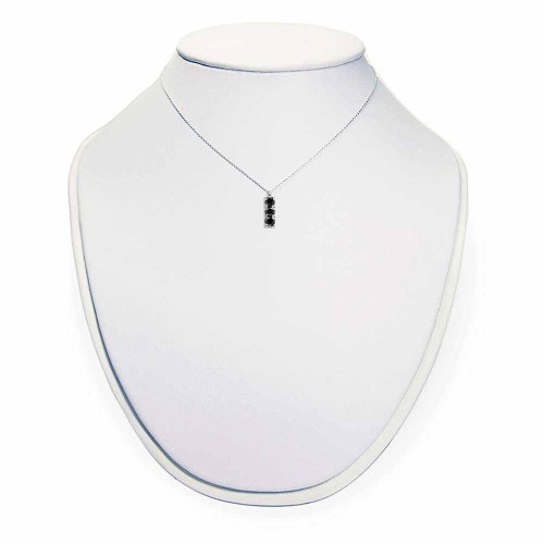 Fekete gyémánt sor medál fehérarany láncon