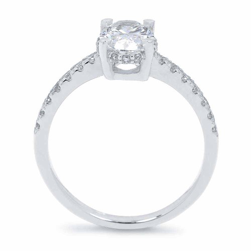 Ovális gyémánt gyűrű - 1,4 karát - Hidden halo