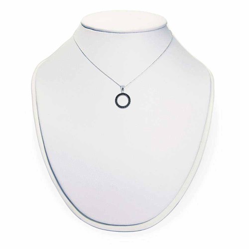 Kerek fekete gyémánt medál