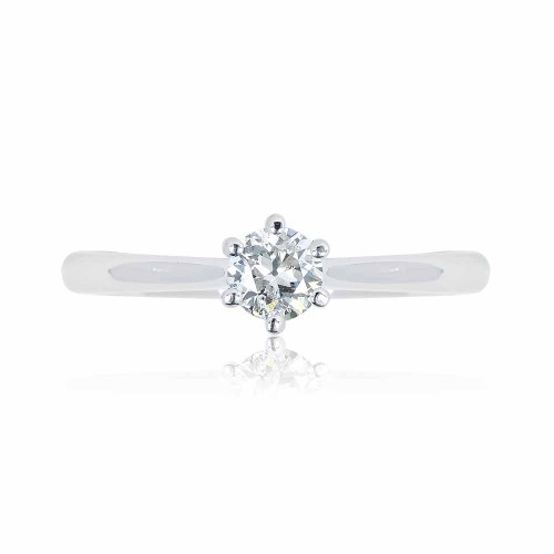 Gyémánt eljegyzési gyűrű - Antik - platina