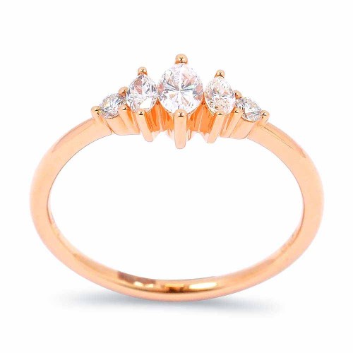 Marquise gyémánt eljegyzési gyűrű - rosegold
