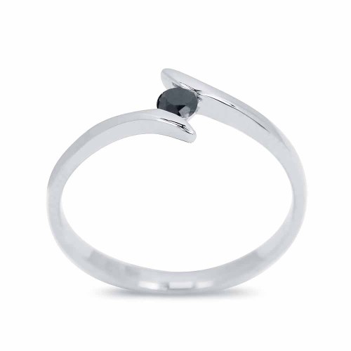 Íves fekete gyémánt gyűrű, 2,7mm