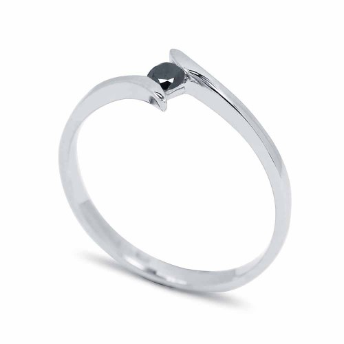 Íves fekete gyémánt gyűrű, 2,7mm