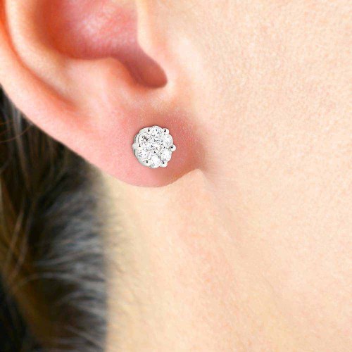 Gyémánt fülbevaló - 18K - Sole nagy