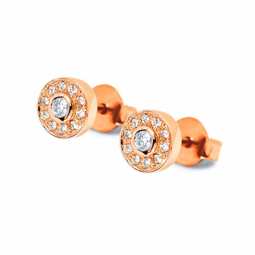 Briliáns gyémánt fülbevaló - Hera - rosegold