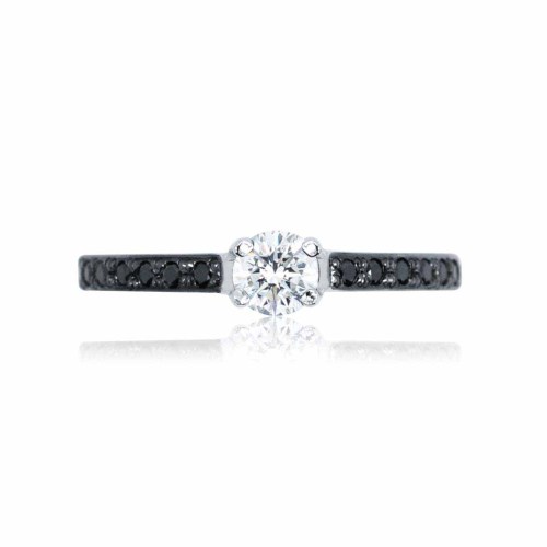 Briliáns eljegyzési gyűrű - 0,3ct fehér és fekete