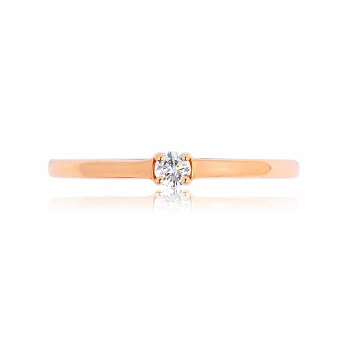 Gyémánt eljegyzési gyűrű - rosegold - 18K