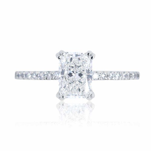 Gyémánt eljegyzési gyűrű - 1,1 karát - Radiant