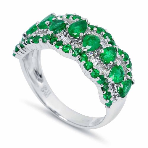 Gyémánt és smaragd gyűrű - Eternelle