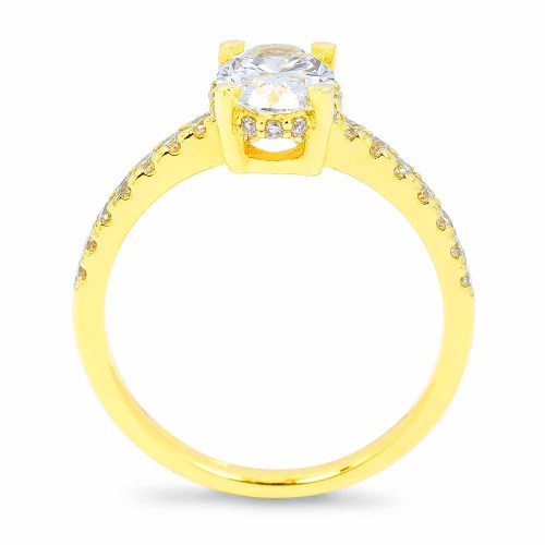 Hidden halo gyémánt gyűrű - 1,4 karát - Ovális