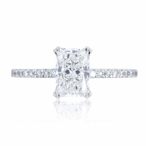 Gyémánt eljegyzési gyűrű - 1,6 karát - Radiant