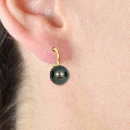 Tahiti gyöngy fülbevaló - kapcsos - arany