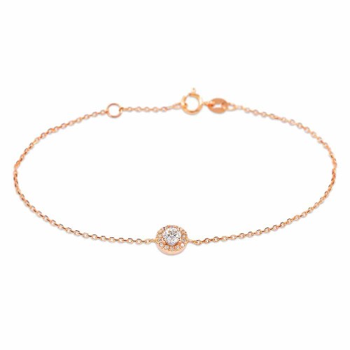 Gyémánt karlánc rosegold-ból - Halo - 0,3ct