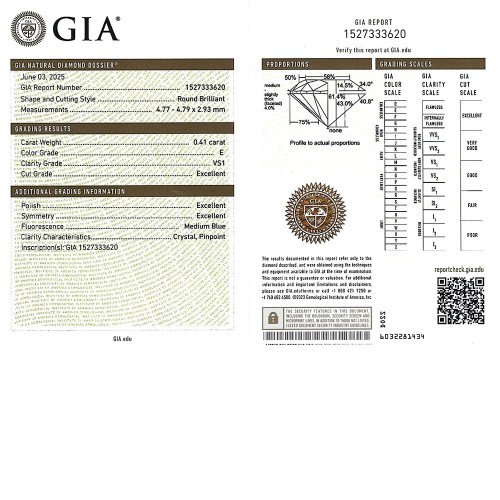 Gyémánt eljegyzési gyűrű - 0,4-0,5 karát - hatkarmos