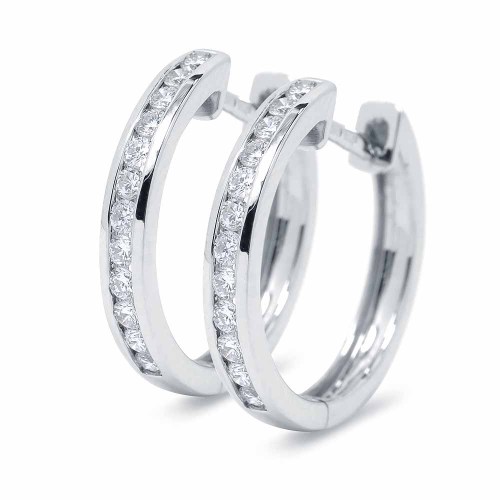 Karika gyémánt fülbevaló - Channel - 0,43ct