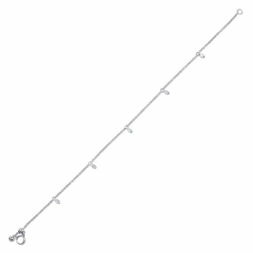 Gyémánt karlánc 18K fehér - 5 köves