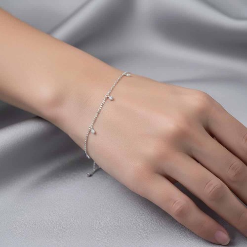 Gyémánt karlánc 18K fehér - 5 köves