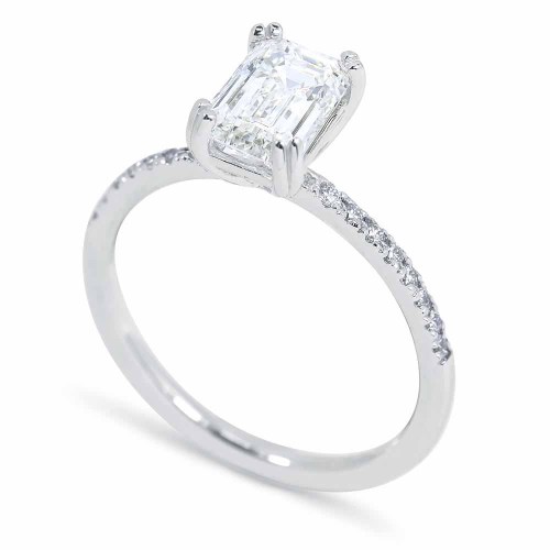 Gyémánt eljegyzési gyűrű - 1,6 karát - Emerald