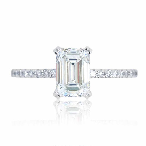 Gyémánt eljegyzési gyűrű - 1,6 karát - Emerald