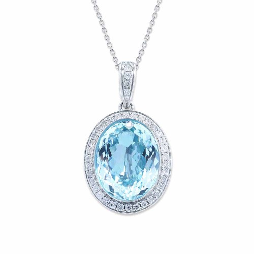 Akvamarin medál gyémántokkal - Henriette