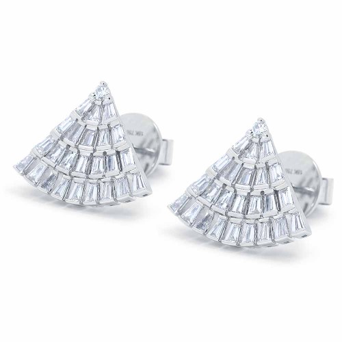 Gyémánt fülbevaló 18K - Piramide