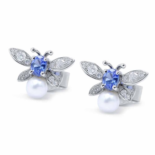 Méhecske fülbevaló gyémántokkal