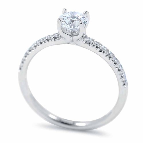 Gyémánt eljegyzési gyűrű - 0,77 karát - négykarmos