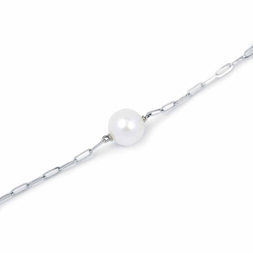 Igazgyöngy karlánc - fehérarany - láncszem