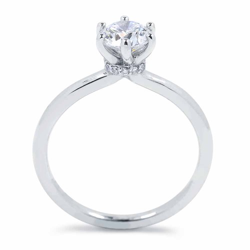 Gyémánt eljegyzési gyűrű - 0,85 karát - hatkarmos