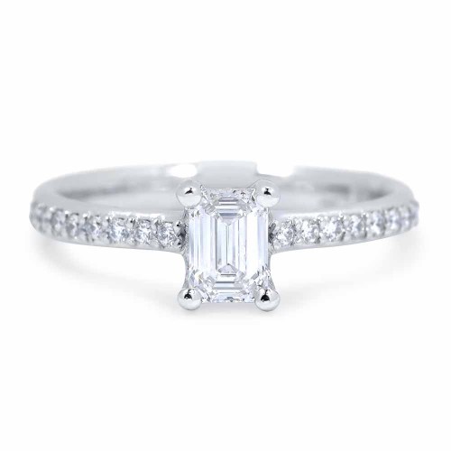 Gyémánt eljegyzési gyűrű - Emerald cut - Corinne