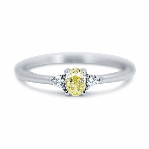 Ovális sárga gyémánt eljegyzési gyűrű - Camille