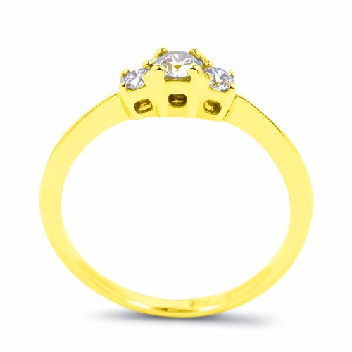 Hármas gyémánt eljegyzési gyűrű - arany