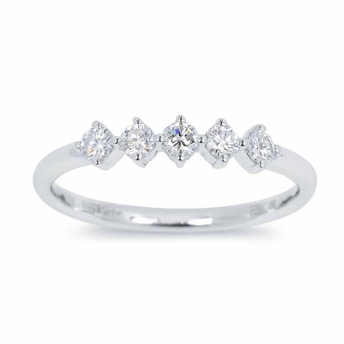 Gyémánt bogyós gyűrű - 5db - fehérarany