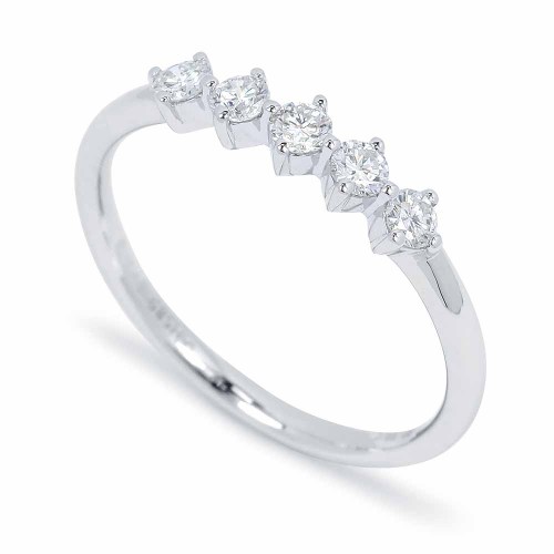 Gyémánt bogyós gyűrű - 5db - fehérarany