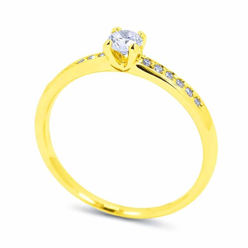 Briliáns eljegyzési gyűrű - 0,3-0,4 karát - arany