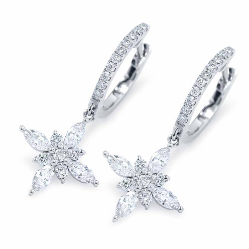 Marquise gyémánt fülbevaló - Csillag