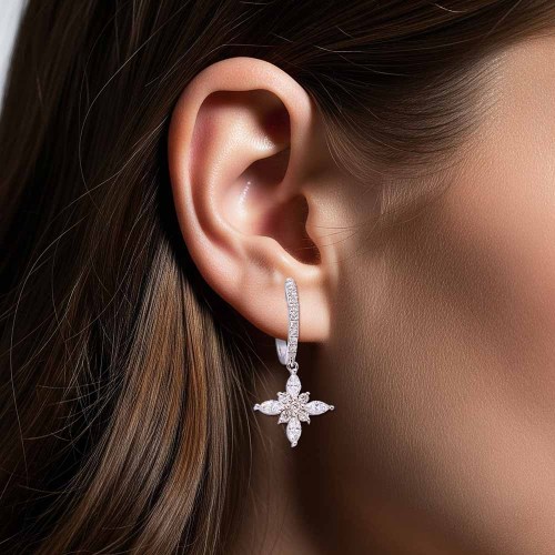 Marquise gyémánt fülbevaló - Csillag
