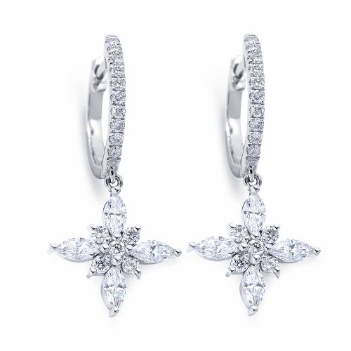 Marquise gyémánt fülbevaló - Csillag